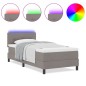 vidaXL Letto Box Spring di con materasso & LED Taupe 80x200 cm Tessuto