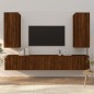 Set Mobili Porta TV 6 pz Rovere Marrone in Legno Multistrato Set Mobili Porta TV 6 pz Rovere Marrone in Legno Multistrato