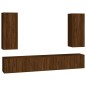 Set Mobili Porta TV 6 pz Rovere Marrone in Legno Multistrato Set Mobili Porta TV 6 pz Rovere Marrone in Legno Multistrato