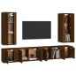 Set Mobili Porta TV 6 pz Rovere Marrone in Legno Multistrato Set Mobili Porta TV 6 pz Rovere Marrone in Legno Multistrato