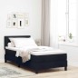 vidaXL Letto Box Spring con Materasso e LED Nero 90x200 cm Tessuto vidaXL Letto Box Spring con Materasso e LED Nero 90x200 cm Tessuto