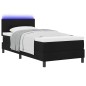 vidaXL Letto Box Spring con Materasso e LED Nero 90x200 cm Tessuto vidaXL Letto Box Spring con Materasso e LED Nero 90x200 cm Tessuto