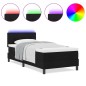 vidaXL Letto Box Spring con Materasso e LED Nero 90x200 cm Tessuto vidaXL Letto Box Spring con Materasso e LED Nero 90x200 cm Tessuto
