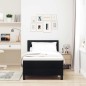 vidaXL Letto Box Spring con Materasso e LED Nero 90x200 cm Tessuto vidaXL Letto Box Spring con Materasso e LED Nero 90x200 cm Tessuto