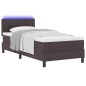 vidaXL Letto Box Spring con Materasso e LED Marrone Scuro 90x200 cm Tessuto