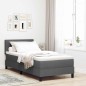 vidaXL Letto box spring con materasso e LED grigio scuro 100x200 cm in tessuto vidaXL Letto box spring con materasso e LED grigio scuro 100x200 cm in tessuto