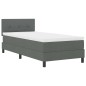 vidaXL Letto box spring con materasso e LED grigio scuro 100x200 cm in tessuto vidaXL Letto box spring con materasso e LED grigio scuro 100x200 cm in tessuto