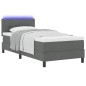 vidaXL Letto box spring con materasso e LED grigio scuro 100x200 cm in tessuto vidaXL Letto box spring con materasso e LED grigio scuro 100x200 cm in tessuto
