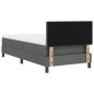 vidaXL Letto box spring con materasso e LED grigio scuro 100x200 cm in tessuto vidaXL Letto box spring con materasso e LED grigio scuro 100x200 cm in tessuto