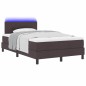 vidaXL Letto con Box Spring e Materasso & LED Marrone Scuro 120x190 cm Tessuto