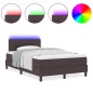 vidaXL Letto con Box Spring e Materasso & LED Marrone Scuro 120x190 cm Tessuto
