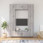 Set Mobili Porta TV 8pz Grigio Sonoma in Legno Multistrato Set Mobili Porta TV 8pz Grigio Sonoma in Legno Multistrato