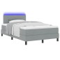 vidaXL Letto Box Spring con Materasso e Luce LED Grigio Chiaro 120x200 cm Tessuto