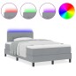 vidaXL Letto Box Spring con Materasso e Luce LED Grigio Chiaro 120x200 cm Tessuto