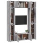 Set Mobili Porta TV 8pz Grigio Sonoma in Legno Multistrato Set Mobili Porta TV 8pz Grigio Sonoma in Legno Multistrato
