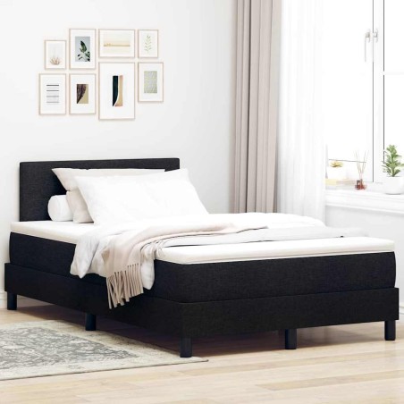vidaXL Letto Box Spring con Materasso e LED Nero 120x200 cm Tessuto