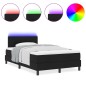 vidaXL Letto Box Spring con Materasso e LED Nero 120x200 cm Tessuto