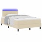 vidaXL Letto Box Spring con Materasso e LED Crema 120x200 cm Tessuto