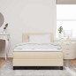 vidaXL Letto Box Spring con Materasso e LED Crema 120x200 cm Tessuto