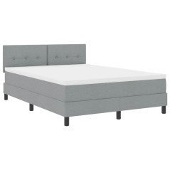 vidaXL Letto a Molle con Materasso e Luce LED Grigio 140x190 cm Tessuto