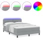 vidaXL Letto a Molle con Materasso e Luce LED Grigio 140x190 cm Tessuto
