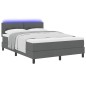 vidaXL Letto con Contenitore e Materasso & LED Grigio Scuro 140x190 cm Tessuto vidaXL Letto con Contenitore e Materasso & LED Grigio Scuro 140x190 cm Tessuto