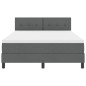 vidaXL Letto con Contenitore e Materasso & LED Grigio Scuro 140x190 cm Tessuto vidaXL Letto con Contenitore e Materasso & LED Grigio Scuro 140x190 cm Tessuto