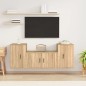 Set di Mobili Porta TV 3 pz Rovere Sonoma in Legno Multistrato Set di Mobili Porta TV 3 pz Rovere Sonoma in Legno Multistrato