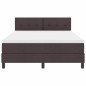 vidaXL Letto Box Spring con Materasso e LED Marrone Scuro 140x190 cm Tessuto vidaXL Letto Box Spring con Materasso e LED Marrone Scuro 140x190 cm Tessuto
