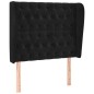 Testiera ad Orecchio Nera 93x23x118/128 cm in Velluto Testiera ad Orecchio Nera 93x23x118/128 cm in Velluto