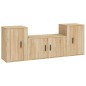Set di Mobili Porta TV 3 pz Rovere Sonoma in Legno Multistrato Set di Mobili Porta TV 3 pz Rovere Sonoma in Legno Multistrato
