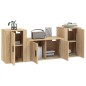 Set di Mobili Porta TV 3 pz Rovere Sonoma in Legno Multistrato Set di Mobili Porta TV 3 pz Rovere Sonoma in Legno Multistrato
