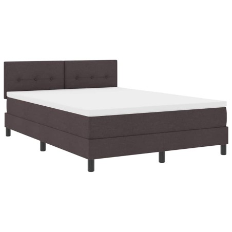 vidaXL Letto con Materasso e LED Marrone Scuro 140x200 cm Tessuto