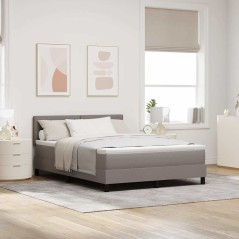 vidaXL Letto Box Spring con Materasso e LED Taupe 140x200 cm Tessuto