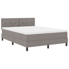 vidaXL Letto Box Spring con Materasso e LED Taupe 140x200 cm Tessuto