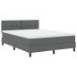 vidaXL Letto a Molle con Materasso e LED Grigio Scuro 160x200 cm Tessuto