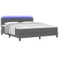 vidaXL Letto box spring con materasso e LED grigio scuro 180x200 cm tessuto vidaXL Letto box spring con materasso e LED grigio scuro 180x200 cm tessuto