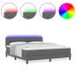 vidaXL Letto box spring con materasso e LED grigio scuro 180x200 cm tessuto vidaXL Letto box spring con materasso e LED grigio scuro 180x200 cm tessuto