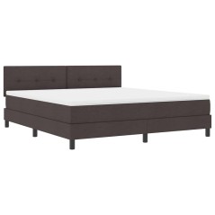 vidaXL Letto Box Spring con Materasso e LED Marrone Scuro 180x200 cm Tessuto