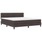vidaXL Letto Box Spring con Materasso e LED Marrone Scuro 180x200 cm Tessuto