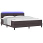 vidaXL Letto Box Spring con Materasso e LED Marrone Scuro 180x200 cm Tessuto