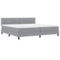 vidaXL Letto a Mola con Materasso e Luce LED Grigio Chiaro 200x200 cm Tessuto