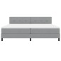 vidaXL Letto a Mola con Materasso e Luce LED Grigio Chiaro 200x200 cm Tessuto
