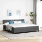 vidaXL Rete a Molla con Materasso e LED Grigio Scuro 200x200 cm Tessuto