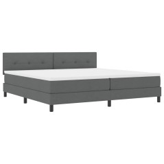 vidaXL Rete a Molla con Materasso e LED Grigio Scuro 200x200 cm Tessuto