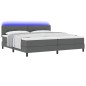 vidaXL Rete a Molla con Materasso e LED Grigio Scuro 200x200 cm Tessuto