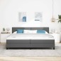 vidaXL Rete a Molla con Materasso e LED Grigio Scuro 200x200 cm Tessuto