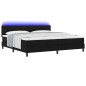 vidaXL Letto con Rete A Doghe con Materasso & LED Nero 200x200 cm Tessuto