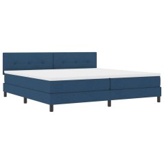 vidaXL Letto con Box Spring e Materasso & LED Blu 200x200 cm Tessuto