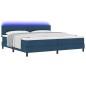 vidaXL Letto con Box Spring e Materasso & LED Blu 200x200 cm Tessuto